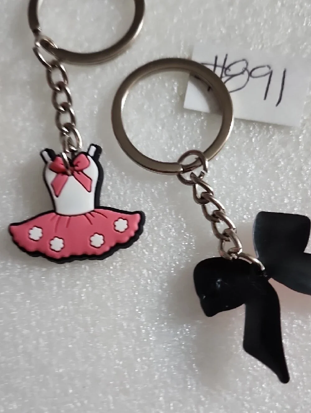 Kids Pink Ballerina Dress & Bow Keychain Set - Costume Accessory